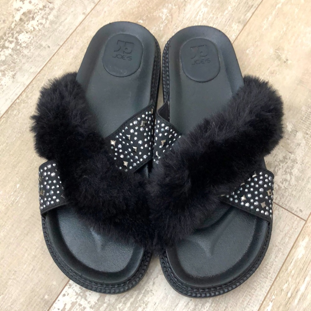 Joe’s Jeans black slides,size 8